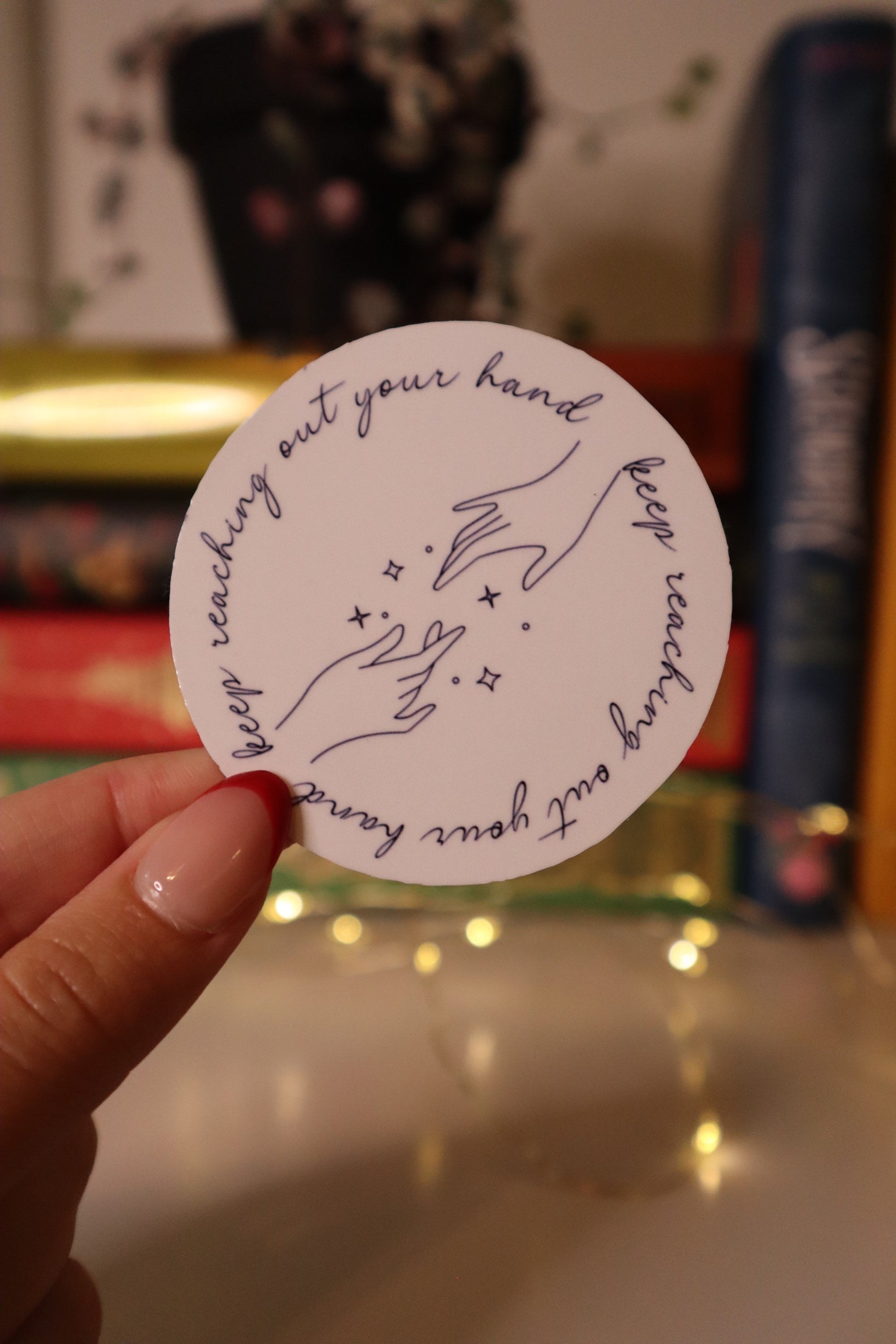 Acotar Quote Sticker Nesta and Cassian | keep reaching out your hand | bookish sticker | laptop sticker | water bottle sticker