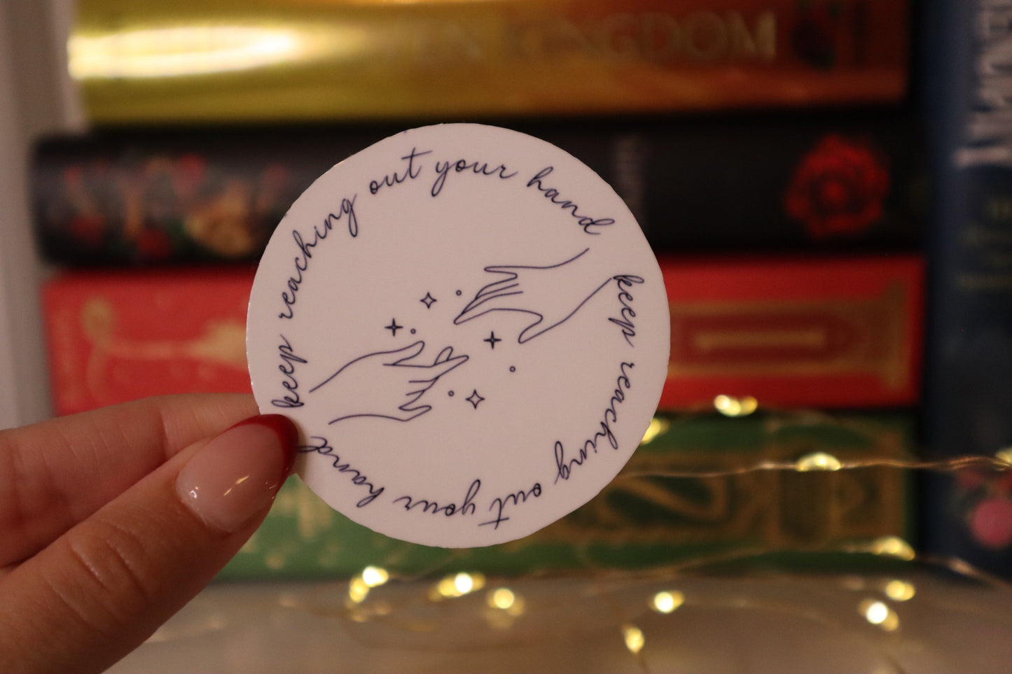 Acotar Quote Sticker Nesta and Cassian | keep reaching out your hand | bookish sticker | laptop sticker | water bottle sticker