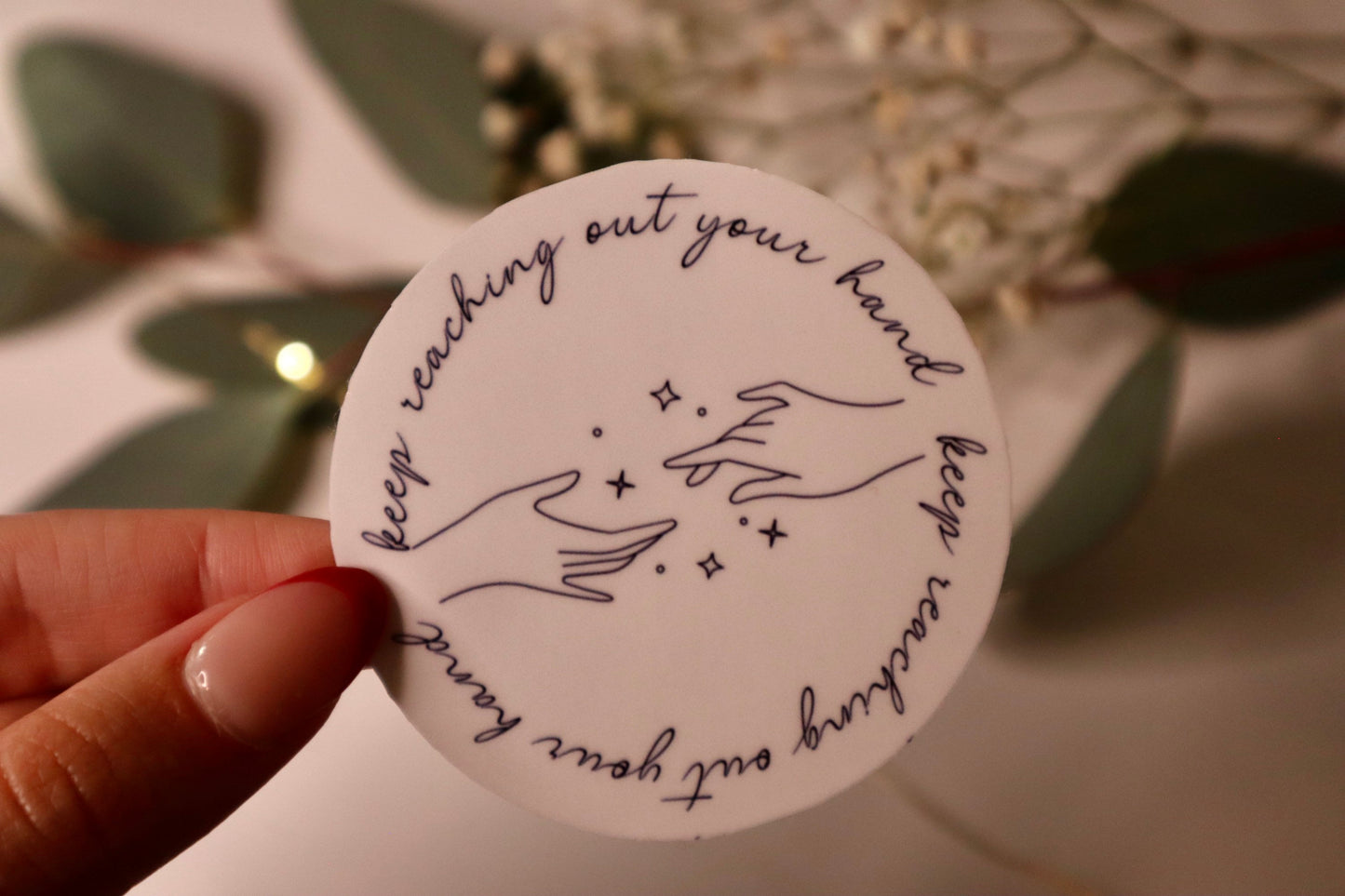 Acotar Quote Sticker Nesta and Cassian | keep reaching out your hand | bookish sticker | laptop sticker | water bottle sticker