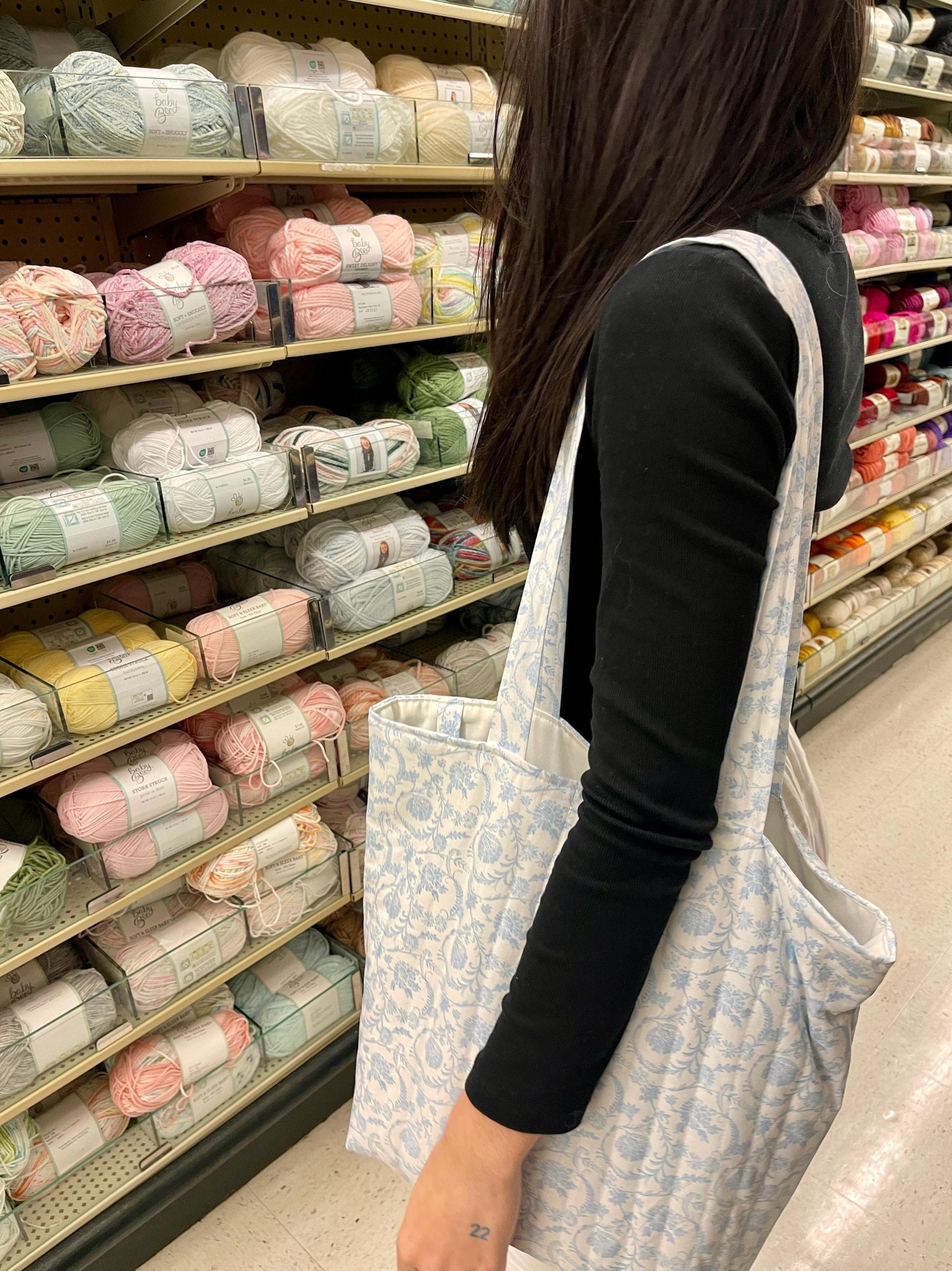 Quilted Tote Bag with Pockets Handmade Carry All Bag Brides Maid Tote Bag Knitting Bag Travel Bag