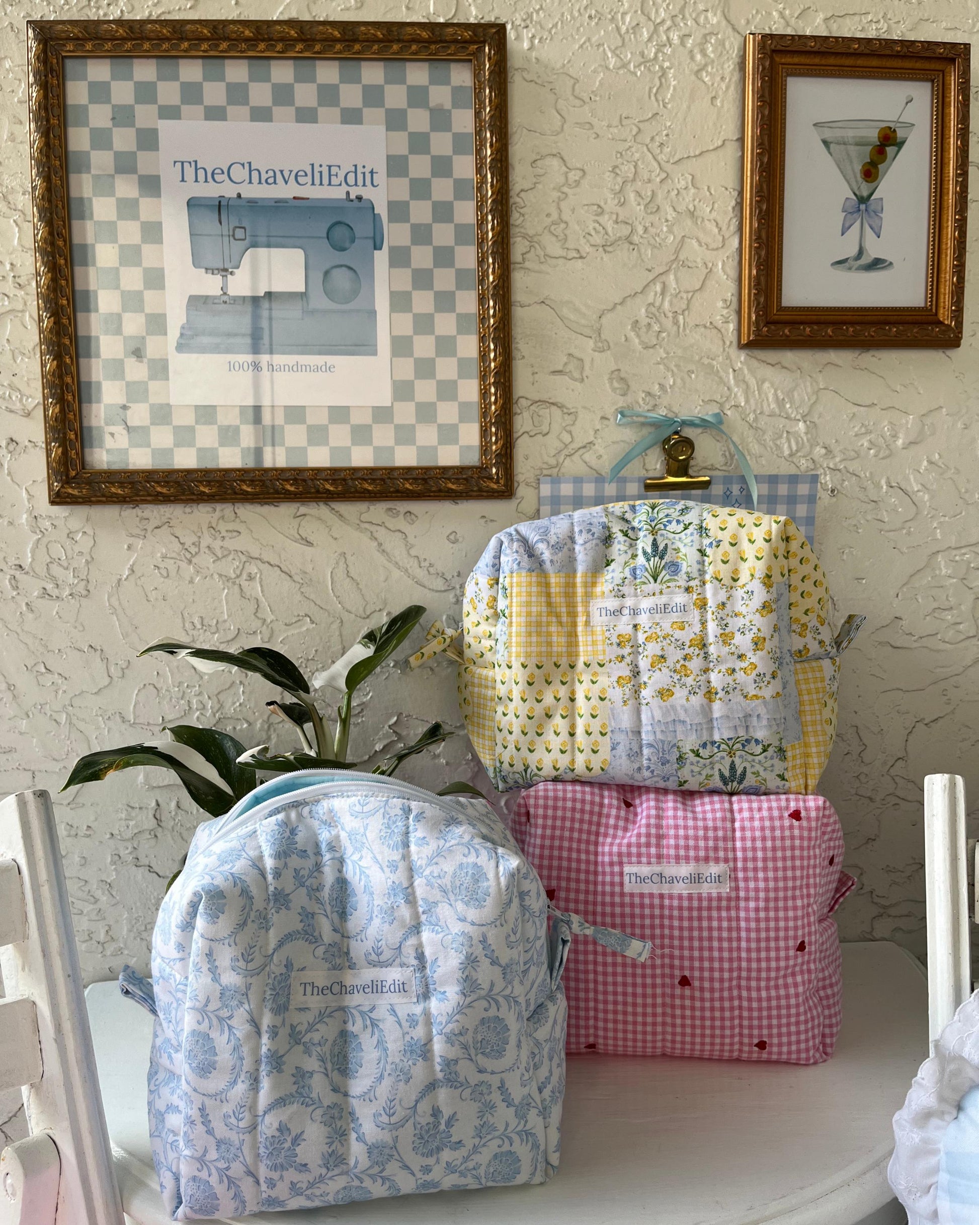 Handmade Quilted MakeUp Bag | Travel Make Up Bag | Makeup Bag | Purse Organizer | Cosmetic Pouch | Bridal Party Gift for Her