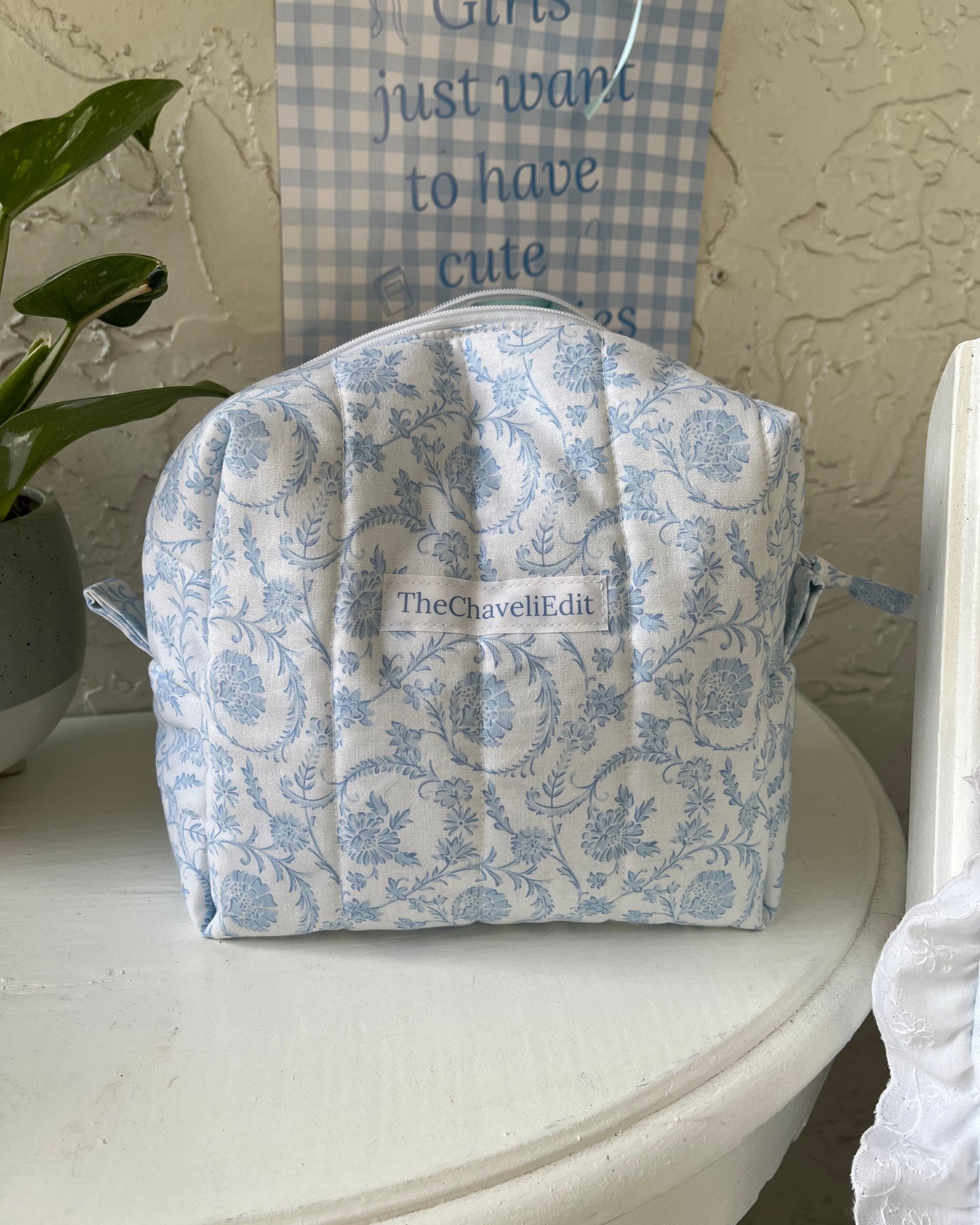 Handmade Quilted MakeUp Bag | Travel Make Up Bag | Makeup Bag | Purse Organizer | Cosmetic Pouch | Bridal Party Gift for Her