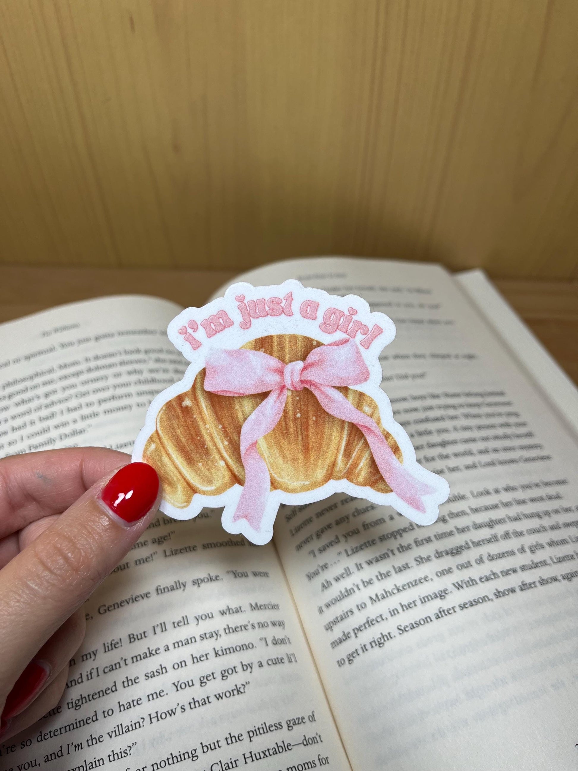 Kindle Stickers, Aesthetic Stickers, I'm Just a Girl Sticker Pink Bow Sticker Pack, Cute Bookish Stickers, Cute Stickers, Croissant Stickers