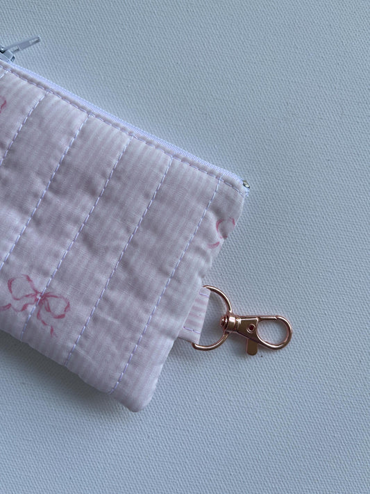 Keychain Wallet Small Zipper Pouch Quilted Pouch Handmade Gift for Her Airpods Case Small Wallet Coin Purse Quilted Bag