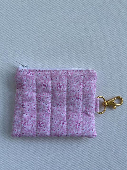 Keychain Wallet Small Zipper Pouch Quilted Pouch Handmade Gift for Her Airpods Case Small Wallet Coin Purse Quilted Bag
