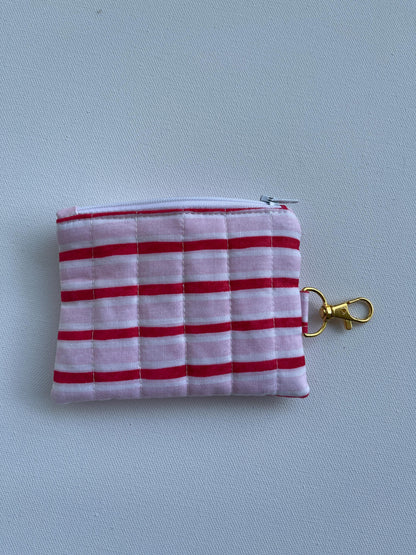 Keychain Wallet Small Zipper Pouch Quilted Pouch Handmade Gift for Her Airpods Case Small Wallet Coin Purse Quilted Bag