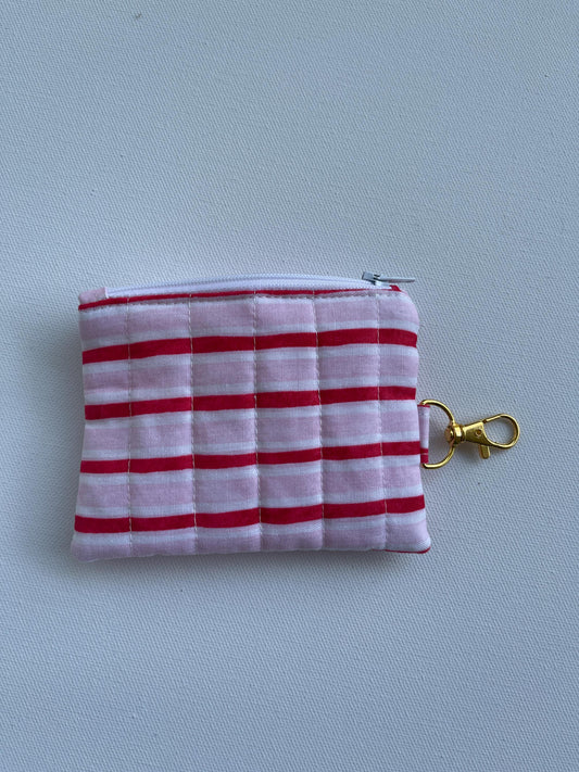 Keychain Wallet Small Zipper Pouch Quilted Pouch Handmade Gift for Her Airpods Case Small Wallet Coin Purse Quilted Bag